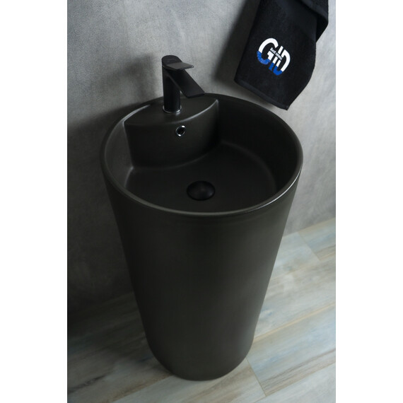 КЕРАМИЧЕСКАЯ НАПОЛЬНАЯ РАКОВИНА GID NB135BG ЧЕРНЫЙ ГРАФИТ