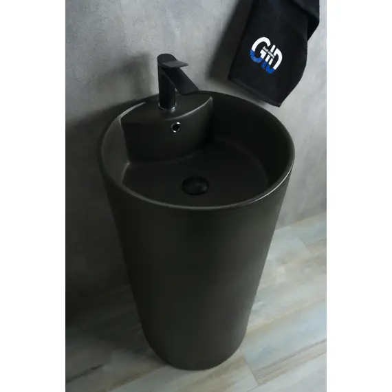 КЕРАМИЧЕСКАЯ НАПОЛЬНАЯ РАКОВИНА GID NB135BG ЧЕРНЫЙ ГРАФИТ