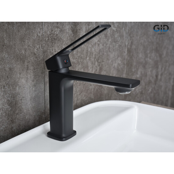 СМЕСИТЕЛЬ ДЛЯ РАКОВИНЫ GID NIAGARA L057-BM-K L057BMK ЧЕРНЫЙ МАТОВЫЙ