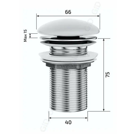ДОННЫЙ КЛАПАН БЕЗ ПЕРЕЛИВА GID BR100