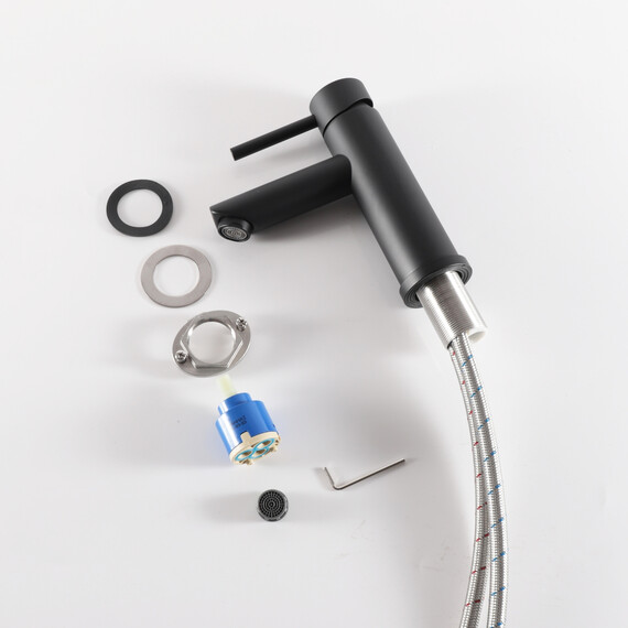 СМЕСИТЕЛЬ ДЛЯ РАКОВИНЫ GID BERLIN SS080-BM-K SS080BMK ЧЕРНЫЙ МАТОВЫЙ