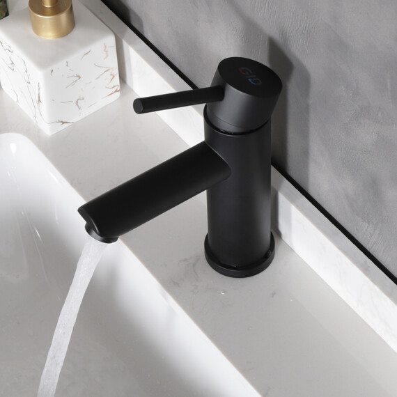 СМЕСИТЕЛЬ ДЛЯ РАКОВИНЫ GID BERLIN SS080-BM-K SS080BMK ЧЕРНЫЙ МАТОВЫЙ