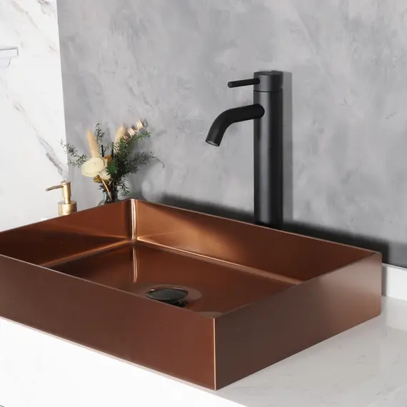 СМЕСИТЕЛЬ ВЫСОКИЙ ДЛЯ РАКОВИНЫ GID INGA SS096-BM-D SS096BMD ЧЕРНЫЙ МАТОВЫЙ