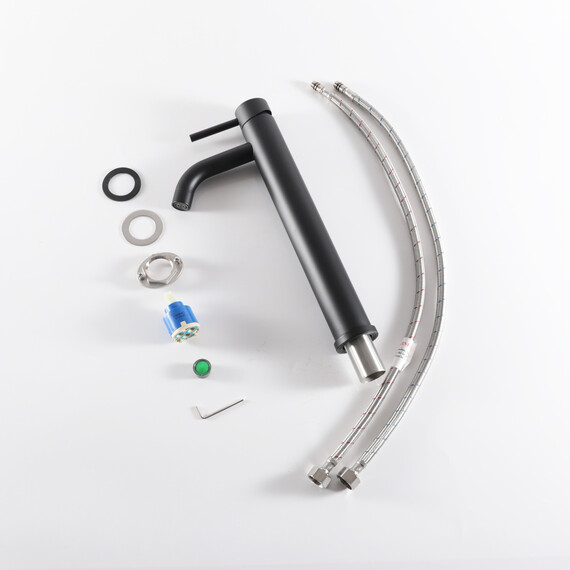 СМЕСИТЕЛЬ ВЫСОКИЙ ДЛЯ РАКОВИНЫ GID INGA SS096-BM-D SS096BMD ЧЕРНЫЙ МАТОВЫЙ