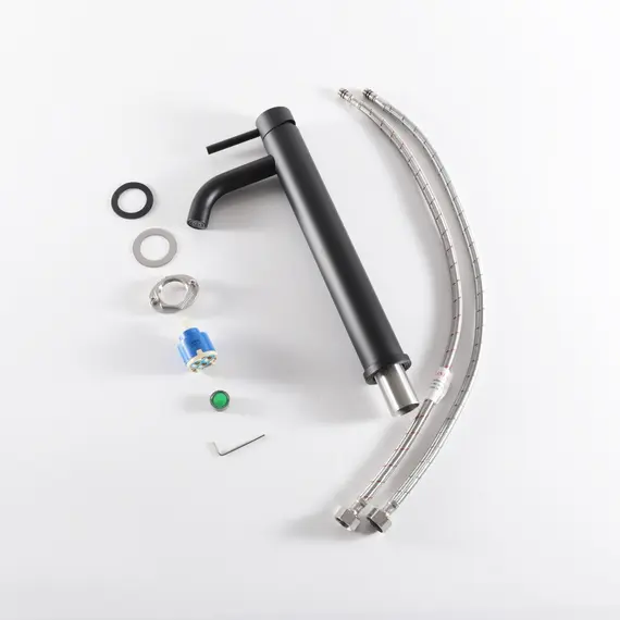 СМЕСИТЕЛЬ ВЫСОКИЙ ДЛЯ РАКОВИНЫ GID INGA SS096-BM-D SS096BMD ЧЕРНЫЙ МАТОВЫЙ