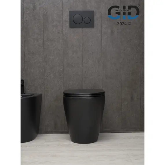ПРИСТАВНОЙ УНИТАЗ GID TRS-263BM ЧЕРНЫЙ МАТОВЫЙ БЕЗОБОДКОВЫЙ