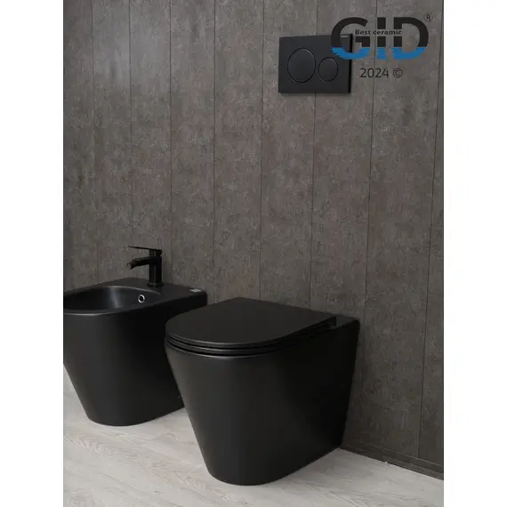ПРИСТАВНОЙ УНИТАЗ GID TRS-263BM ЧЕРНЫЙ МАТОВЫЙ БЕЗОБОДКОВЫЙ