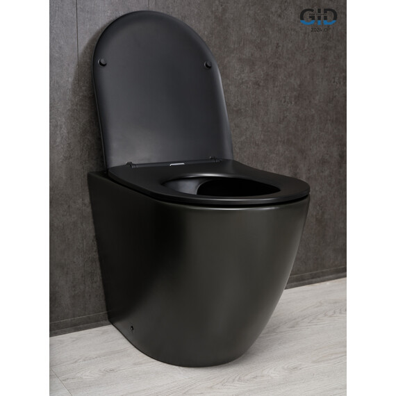 ПРИСТАВНОЙ УНИТАЗ GID TRS-269BM ЧЕРНЫЙ МАТОВЫЙ БЕЗОБОДКОВЫЙ