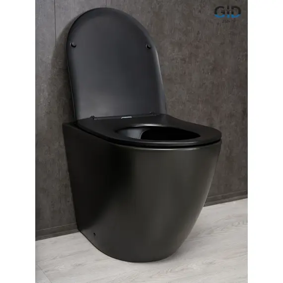 ПРИСТАВНОЙ УНИТАЗ GID TRS-269BM ЧЕРНЫЙ МАТОВЫЙ БЕЗОБОДКОВЫЙ
