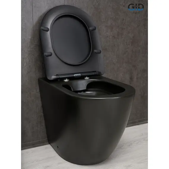 ПРИСТАВНОЙ УНИТАЗ GID TRS-269BM ЧЕРНЫЙ МАТОВЫЙ БЕЗОБОДКОВЫЙ