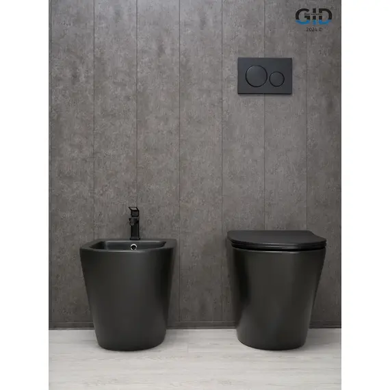 ПРИСТАВНОЙ УНИТАЗ GID TRS-269BM ЧЕРНЫЙ МАТОВЫЙ БЕЗОБОДКОВЫЙ