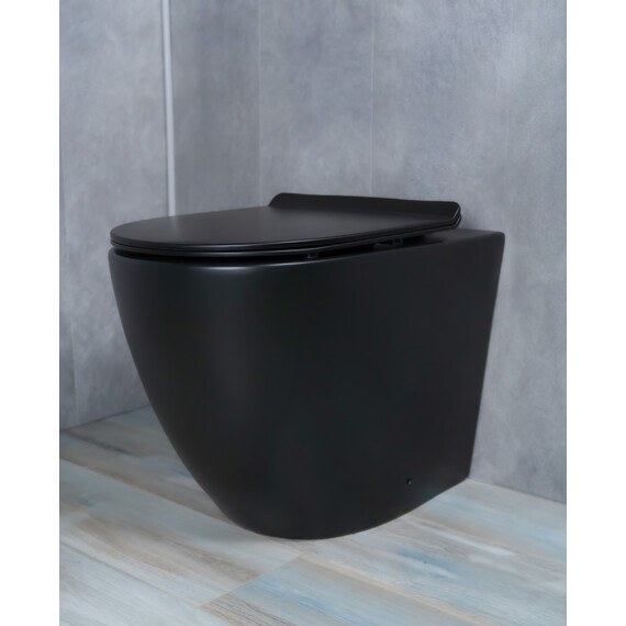 ПРИСТАВНОЙ УНИТАЗ GID TRS-269BM ЧЕРНЫЙ МАТОВЫЙ БЕЗОБОДКОВЫЙ
