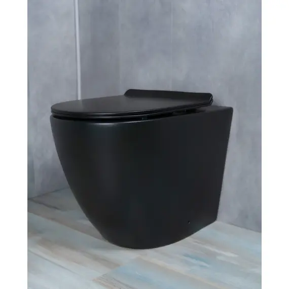 ПРИСТАВНОЙ УНИТАЗ GID TRS-269BM ЧЕРНЫЙ МАТОВЫЙ БЕЗОБОДКОВЫЙ