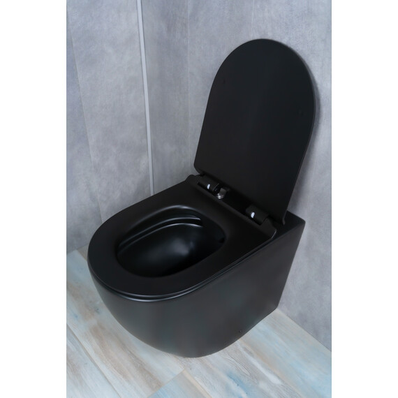 ПРИСТАВНОЙ УНИТАЗ GID TRS-269BM ЧЕРНЫЙ МАТОВЫЙ БЕЗОБОДКОВЫЙ