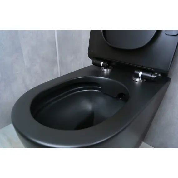 ПРИСТАВНОЙ УНИТАЗ GID TRS-269BM ЧЕРНЫЙ МАТОВЫЙ БЕЗОБОДКОВЫЙ