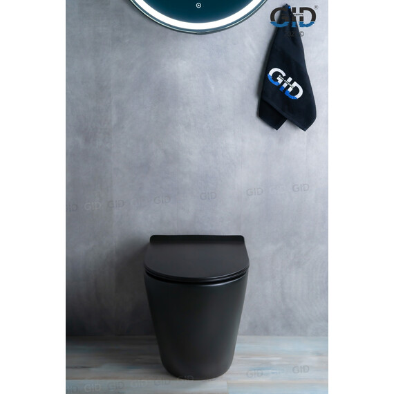 ПРИСТАВНОЙ УНИТАЗ GID TRS-269BM ЧЕРНЫЙ МАТОВЫЙ БЕЗОБОДКОВЫЙ