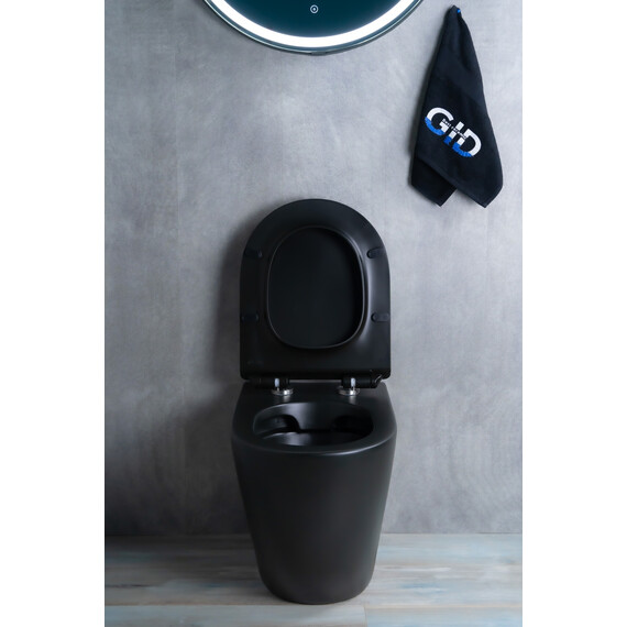 ПРИСТАВНОЙ УНИТАЗ GID TRS-269BM ЧЕРНЫЙ МАТОВЫЙ БЕЗОБОДКОВЫЙ