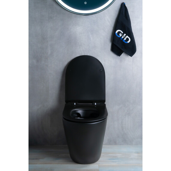 ПРИСТАВНОЙ УНИТАЗ GID TRS-269BM ЧЕРНЫЙ МАТОВЫЙ БЕЗОБОДКОВЫЙ