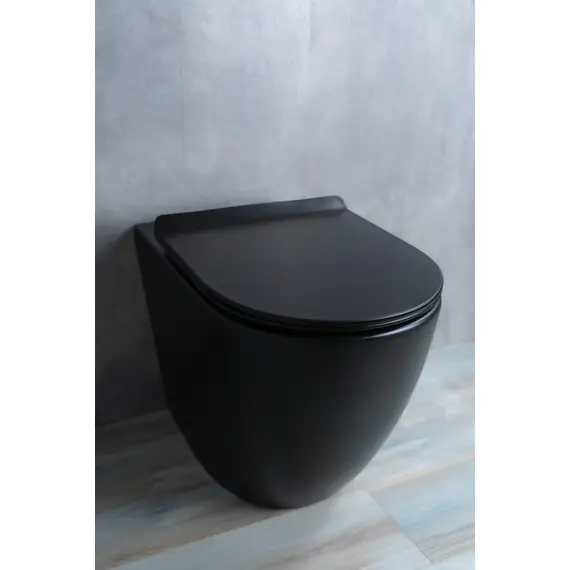 ПРИСТАВНОЙ УНИТАЗ GID TRS-269BM ЧЕРНЫЙ МАТОВЫЙ БЕЗОБОДКОВЫЙ