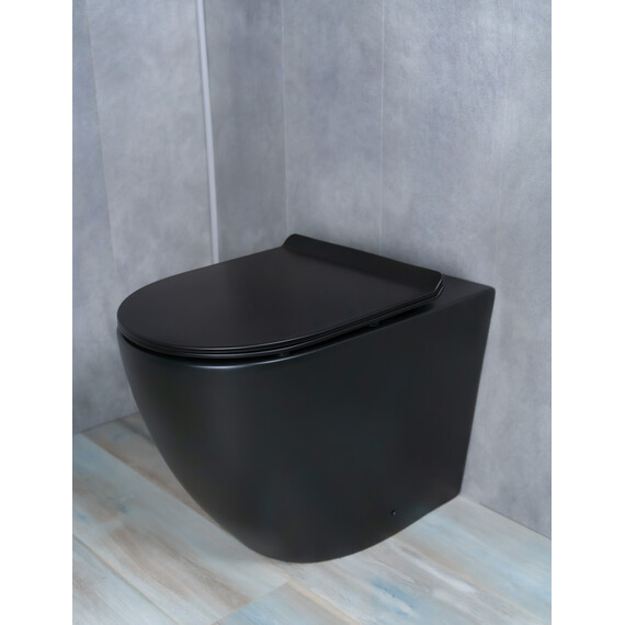 ПРИСТАВНОЙ УНИТАЗ GID TRS-269BM ЧЕРНЫЙ МАТОВЫЙ БЕЗОБОДКОВЫЙ
