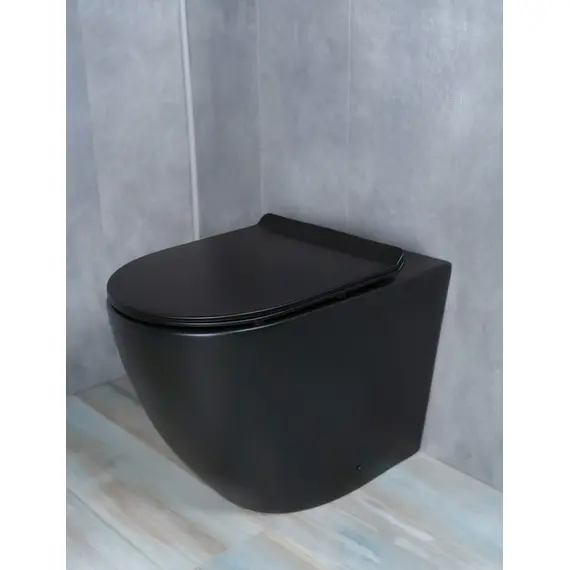 ПРИСТАВНОЙ УНИТАЗ GID TRS-269BM ЧЕРНЫЙ МАТОВЫЙ БЕЗОБОДКОВЫЙ