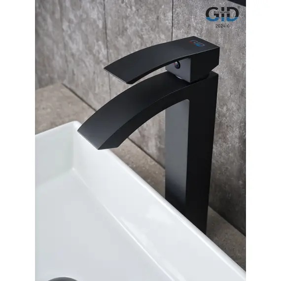 СМЕСИТЕЛЬ ВЫСОКИЙ ДЛЯ РАКОВИНЫ GID VICTORIA L120-BM-D L120BMD ЧЕРНЫЙ МАТОВЫЙ