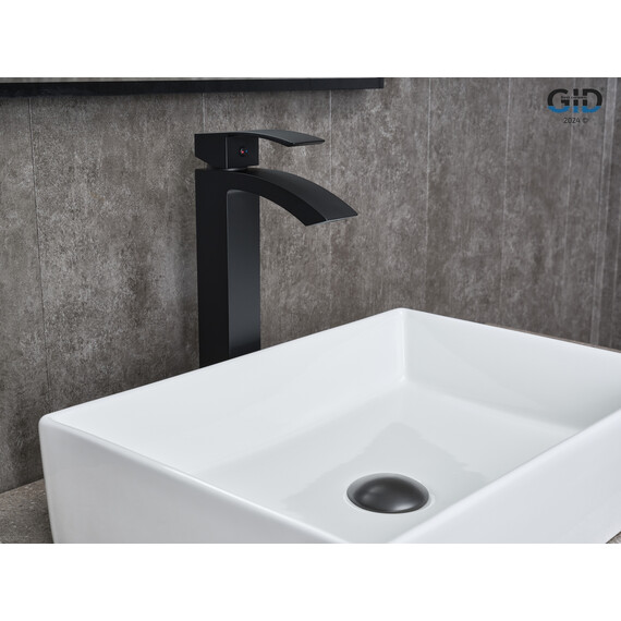 СМЕСИТЕЛЬ ВЫСОКИЙ ДЛЯ РАКОВИНЫ GID VICTORIA L120-BM-D L120BMD ЧЕРНЫЙ МАТОВЫЙ