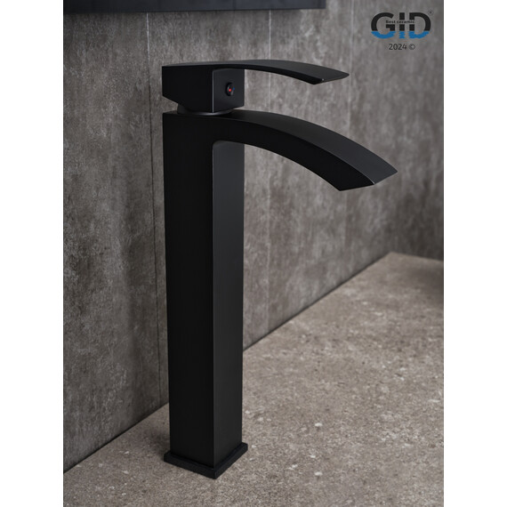 СМЕСИТЕЛЬ ВЫСОКИЙ ДЛЯ РАКОВИНЫ GID VICTORIA L120-BM-D L120BMD ЧЕРНЫЙ МАТОВЫЙ