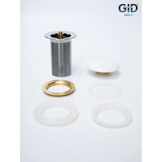 БЕЛЫЙ КЕРАМИЧЕСКИЙ ДОННЫЙ КЛАПАН GID WH100 БЕЗ ПЕРЕЛИВА