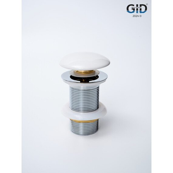 БЕЛЫЙ КЕРАМИЧЕСКИЙ ДОННЫЙ КЛАПАН GID WH100 БЕЗ ПЕРЕЛИВА