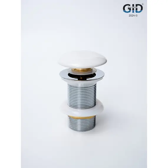 БЕЛЫЙ КЕРАМИЧЕСКИЙ ДОННЫЙ КЛАПАН GID WH100 БЕЗ ПЕРЕЛИВА