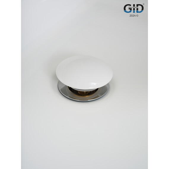 БЕЛЫЙ КЕРАМИЧЕСКИЙ ДОННЫЙ КЛАПАН GID WH100-1 С ПЕРЕЛИВОМ