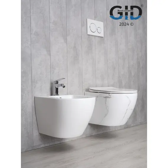 УНИТАЗ ПОДВЕСНОЙ GID WS2198 БЕЛЫЙ ГЛЯНЦЕВЫЙ ПОД КАМЕНЬ