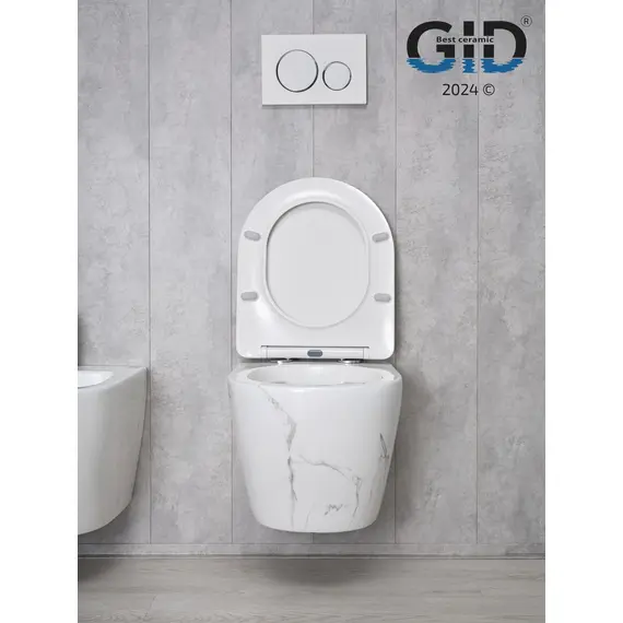 УНИТАЗ ПОДВЕСНОЙ GID WS2198 БЕЛЫЙ ГЛЯНЦЕВЫЙ ПОД КАМЕНЬ