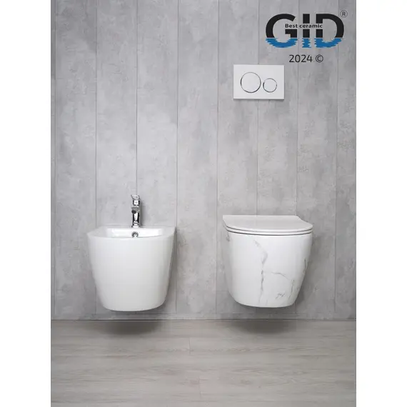 УНИТАЗ ПОДВЕСНОЙ GID WS2198 БЕЛЫЙ ГЛЯНЦЕВЫЙ ПОД КАМЕНЬ
