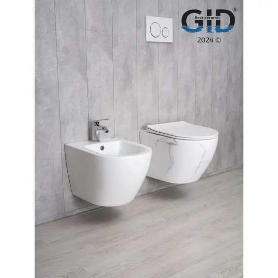 УНИТАЗ ПОДВЕСНОЙ GID WS2198 БЕЛЫЙ ГЛЯНЦЕВЫЙ ПОД КАМЕНЬ