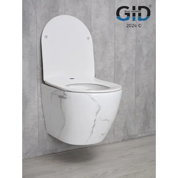 УНИТАЗ ПОДВЕСНОЙ GID WS2198 БЕЛЫЙ ГЛЯНЦЕВЫЙ ПОД КАМЕНЬ