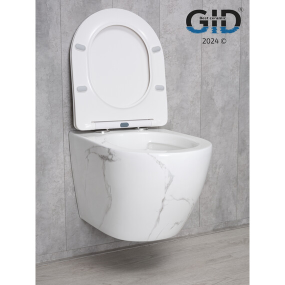 УНИТАЗ ПОДВЕСНОЙ GID WS2198 БЕЛЫЙ ГЛЯНЦЕВЫЙ ПОД КАМЕНЬ