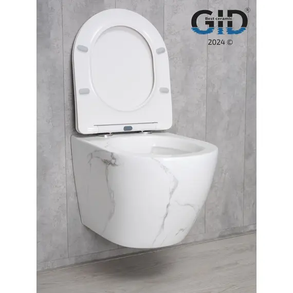 УНИТАЗ ПОДВЕСНОЙ GID WS2198 БЕЛЫЙ ГЛЯНЦЕВЫЙ ПОД КАМЕНЬ