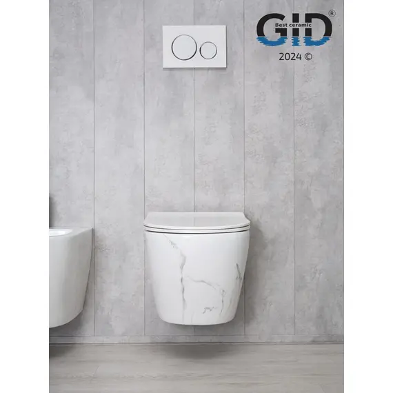 УНИТАЗ ПОДВЕСНОЙ GID WS2198 БЕЛЫЙ ГЛЯНЦЕВЫЙ ПОД КАМЕНЬ