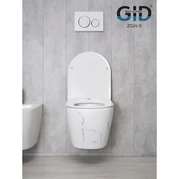 УНИТАЗ ПОДВЕСНОЙ GID WS2198 БЕЛЫЙ ГЛЯНЦЕВЫЙ ПОД КАМЕНЬ