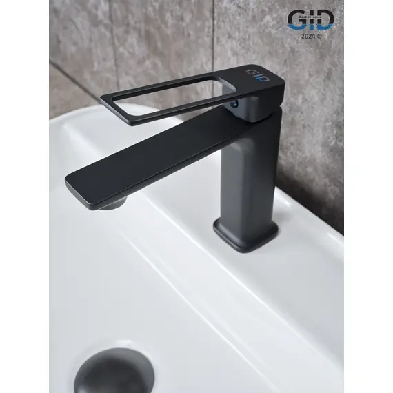 СМЕСИТЕЛЬ ДЛЯ РАКОВИНЫ GID NIAGARA L057-BM-K L057BMK ЧЕРНЫЙ МАТОВЫЙ