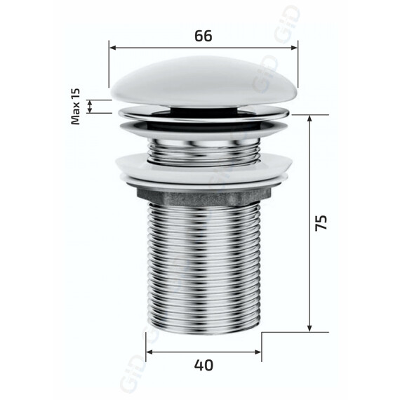 ДОННЫЙ КЛАПАН БЕЗ ПЕРЕЛИВА GID SR100