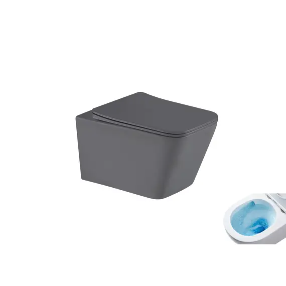 УНИТАЗ ПОДВЕСНОЙ TORNADO GID TR2143TF-DGM 62304Y СЕРЫЙ МАТОВЫЙ 49X34X36