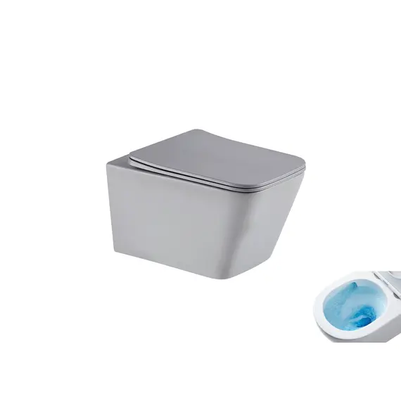 УНИТАЗ ПОДВЕСНОЙ TORNADO GID TR2143TF-LGM 62305Y СЕРЫЙ МАТОВЫЙ 49X34X36