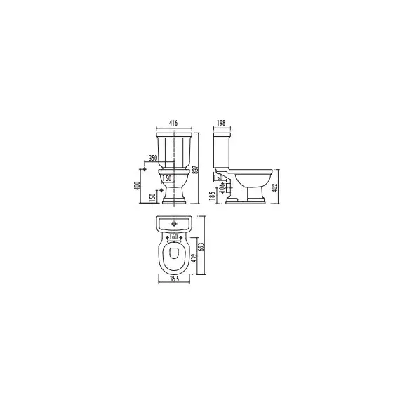 CREAVIT KLASIK ДЕКОР DIAG./GRI УНИТАЗ