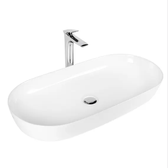 РАКОВИНА НАКЛАДНАЯ BOND S51-800 80*40*13,5СМ ОВАЛЬНАЯ БЕЛАЯ