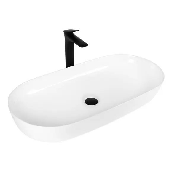 РАКОВИНА НАКЛАДНАЯ BOND S51-800 80*40*13,5СМ ОВАЛЬНАЯ БЕЛАЯ