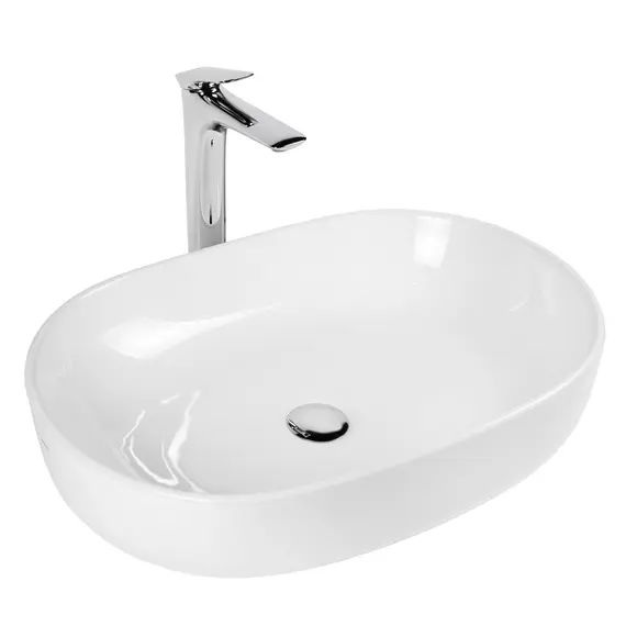 РАКОВИНА НАКЛАДНАЯ ОВАЛЬНАЯ BOND S59-600 60*40*15СМ БЕЛАЯ