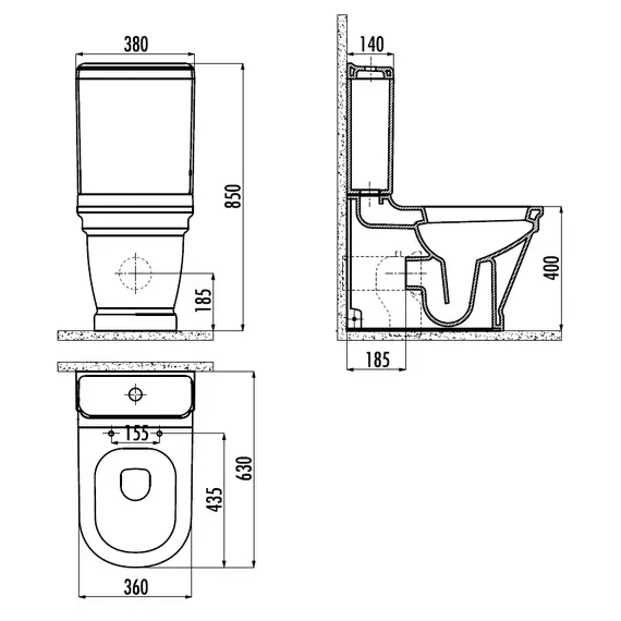 CREAVIT ANTIK УНИТАЗ AN361 НАПОЛЬНЫЙ